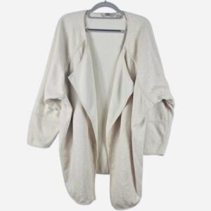 Athleta Heathered Beige Comfortable Waterfall Cardigan Women M
